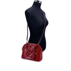 Louis Vuitton Red Monogram Vernis Alma BB Bag Handbag with Strap