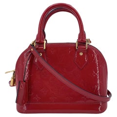 Louis Vuitton Red Monogram Vernis Alma BB Bag Handbag with Strap