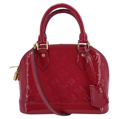 Louis Vuitton Red Monogram Vernis Alma BB Bag Handbag with Strap