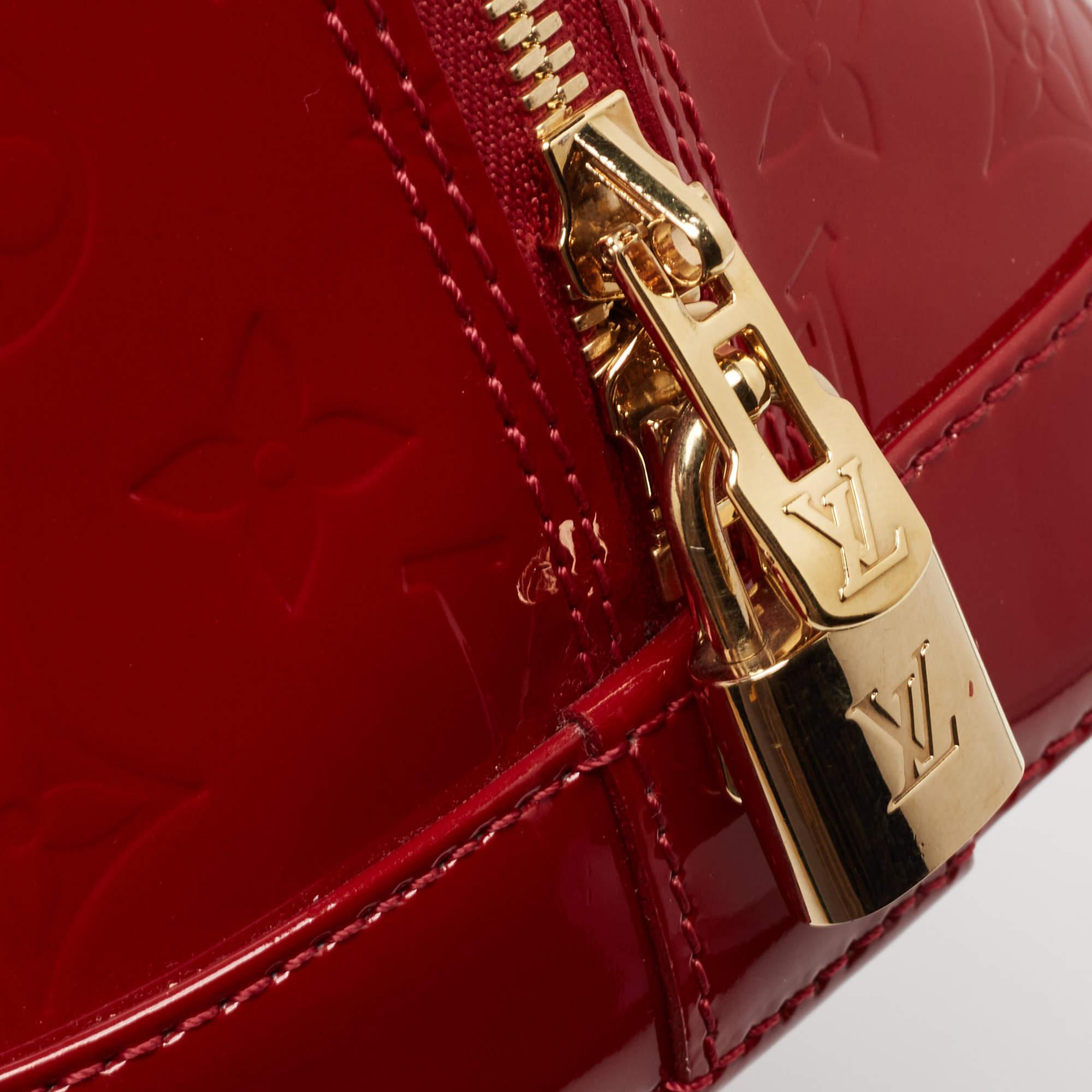 Louis Vuitton Red Monogram Vernis Alma GM For Sale 8