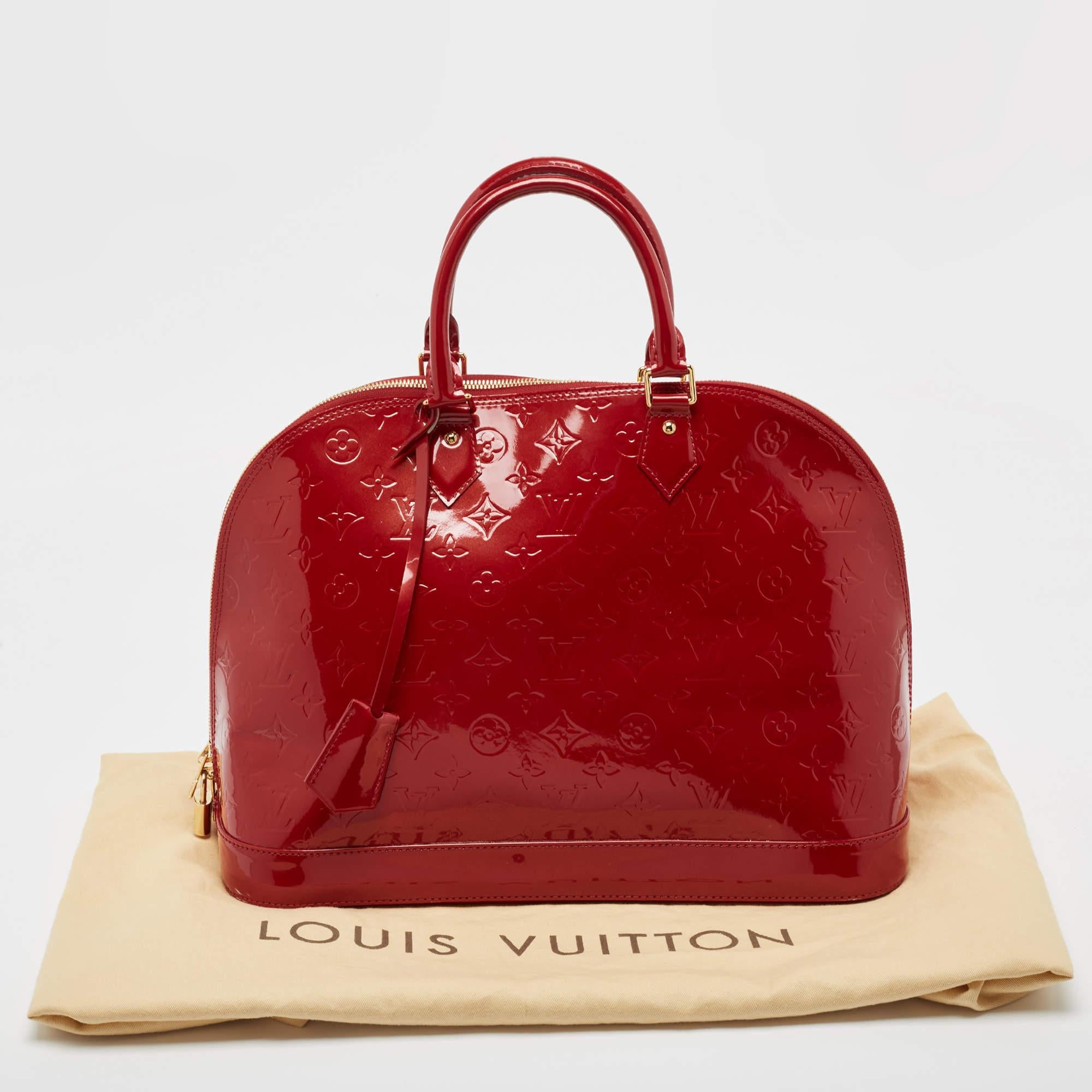 Louis Vuitton Red Monogram Vernis Alma GM For Sale 10