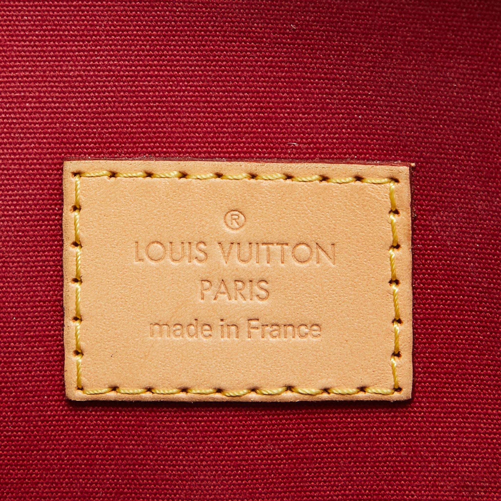 Louis Vuitton Red Monogram Vernis Alma MM Bag For Sale 5