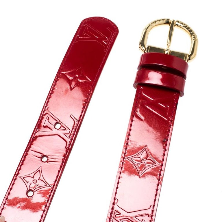 Louis Vuitton Red Monogram Vernis Belt 90CM For Sale at 1stdibs
