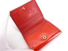 Louis Vuitton Red Monogram Vernis Card Case 226250 Wallet