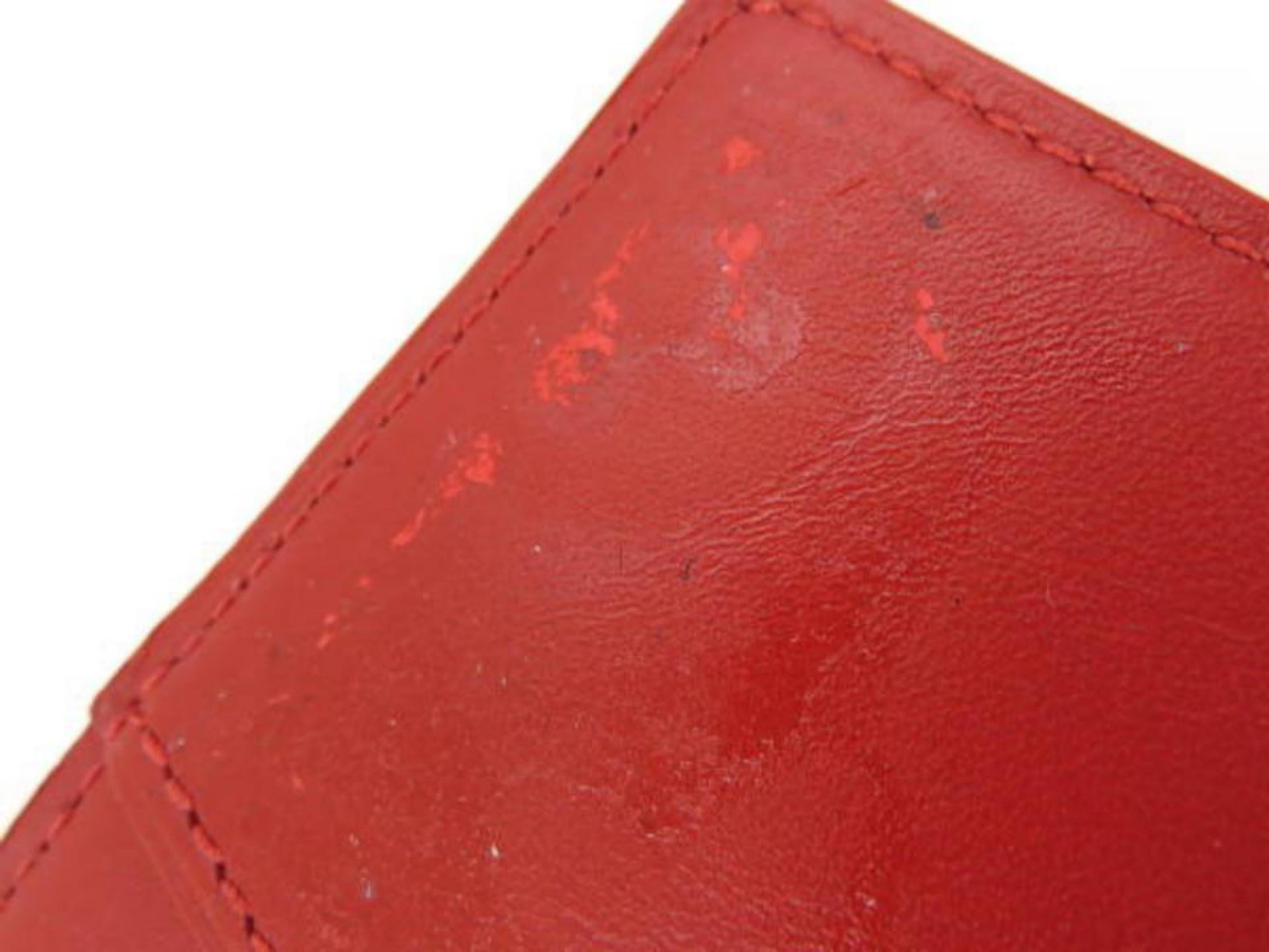 Louis Vuitton Red Monogram Vernis Card Case 226250 Wallet For Sale 4