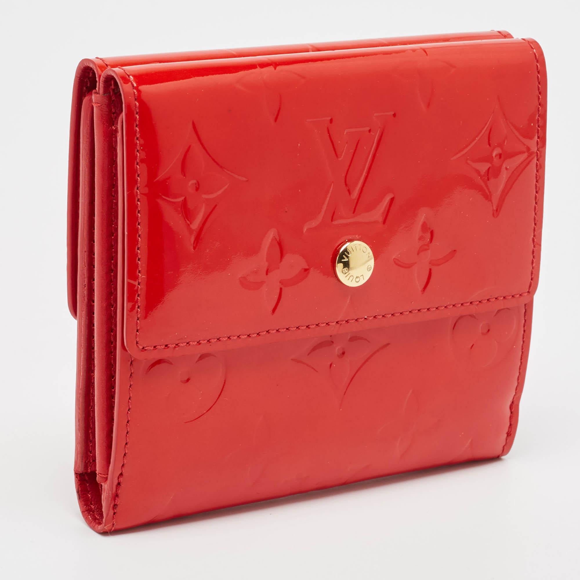 Louis Vuitton Red Monogram Vernis Elise Wallet 1