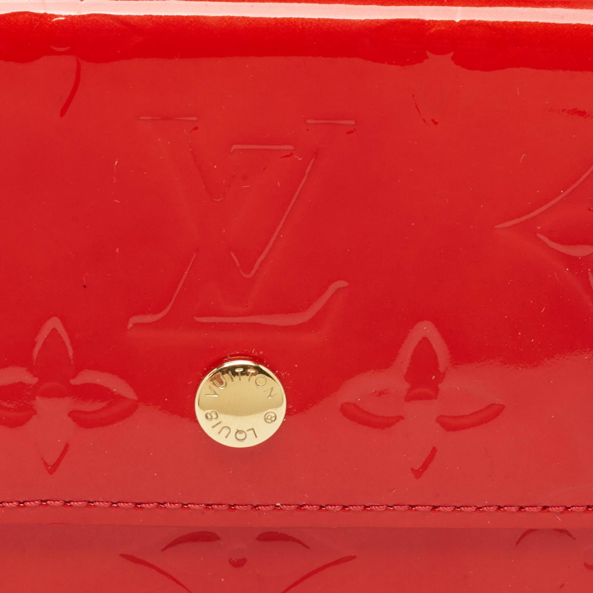 Louis Vuitton Red Monogram Vernis Elise Wallet 3