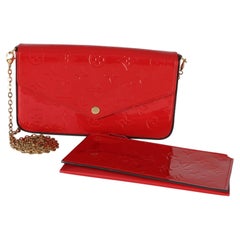 Pochette « Félicie » Louis Vuitton en cuir Monogram Vernis rouge