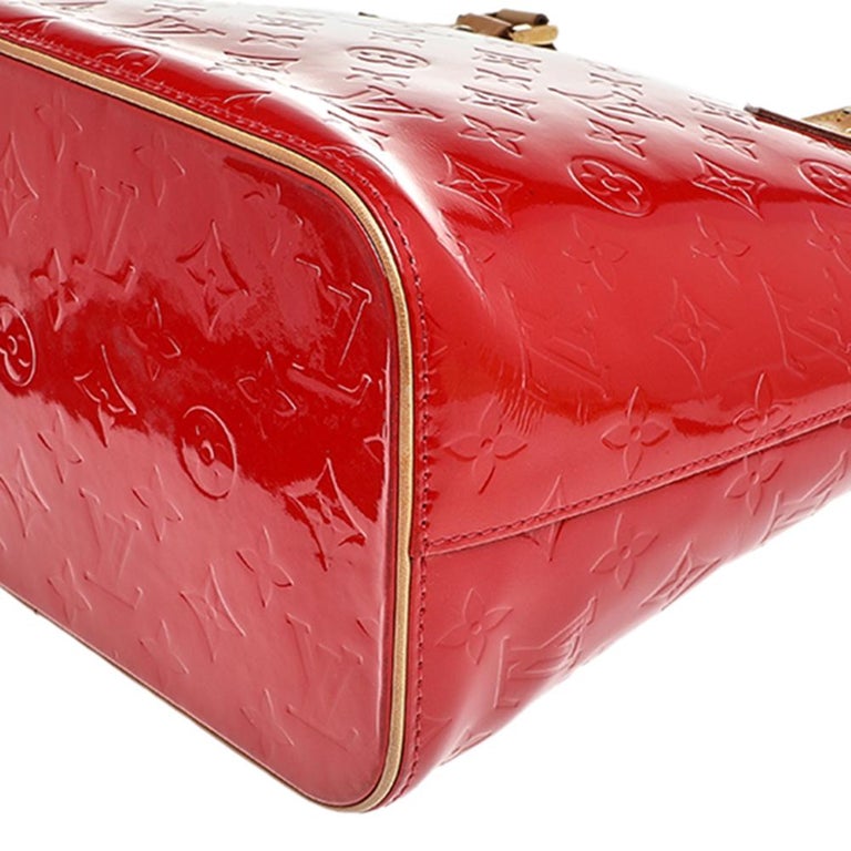 Louis Vuitton Red Monogram Vernis Houston Bag For Sale 6