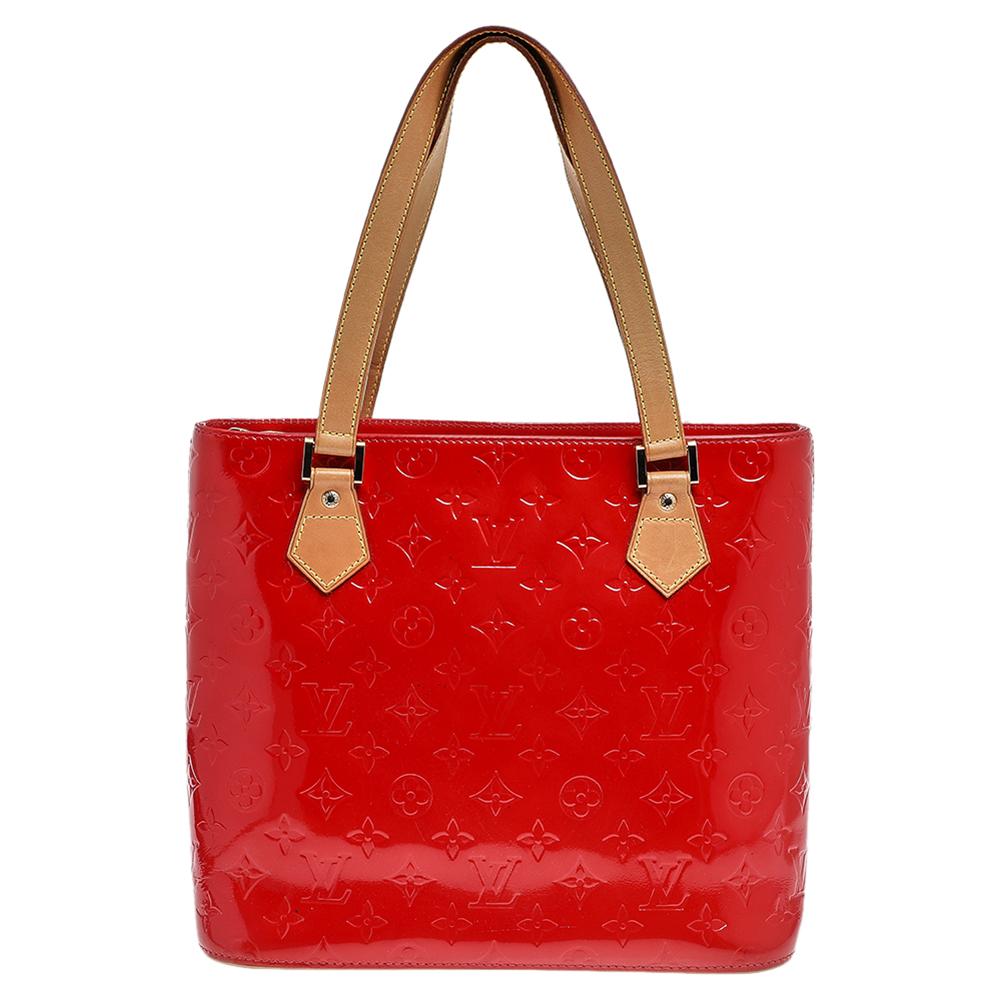 Louis Vuitton Red Monogram Vernis Houston Bag 2