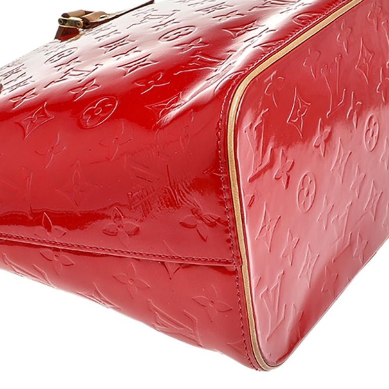 Louis Vuitton Red Monogram Vernis Houston Bag For Sale 5