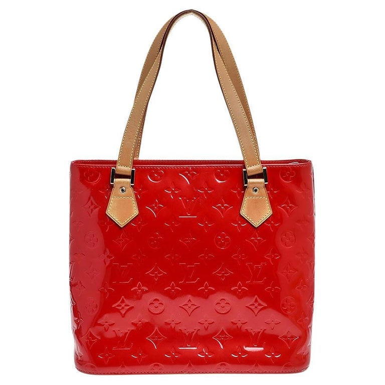 Louis Vuitton Red Monogram Vernis Houston Bag For Sale