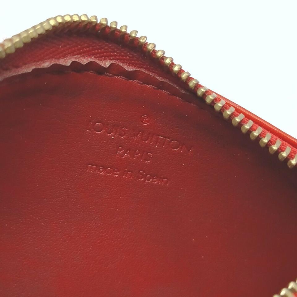 Louis Vuitton Red Monogram Vernis Key Pochette Cles Keychain 862080 For Sale 6
