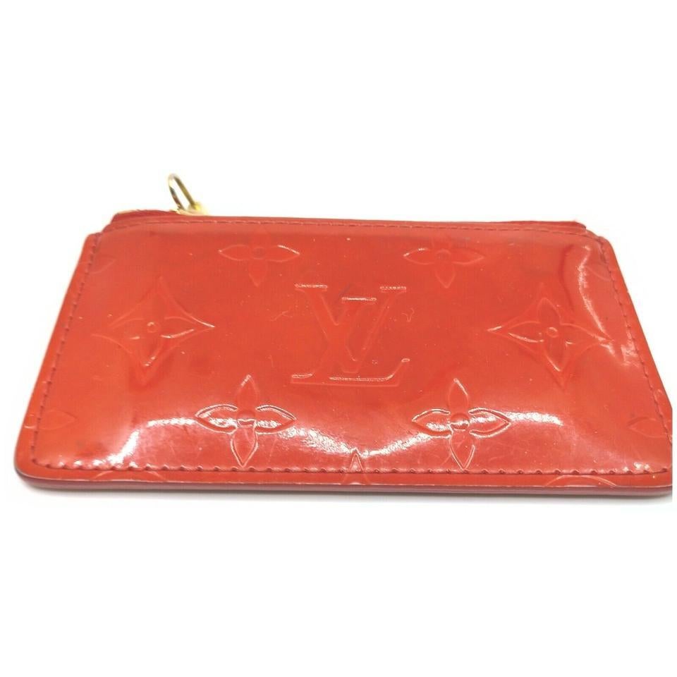 Louis Vuitton Red Monogram Vernis Key Pochette Cles Keychain 862080 For Sale 1