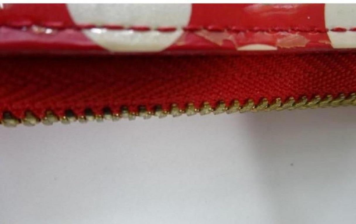 Louis Vuitton Red Monogram Vernis Kusama Infinity Dots Zippy Wallet 862156 5
