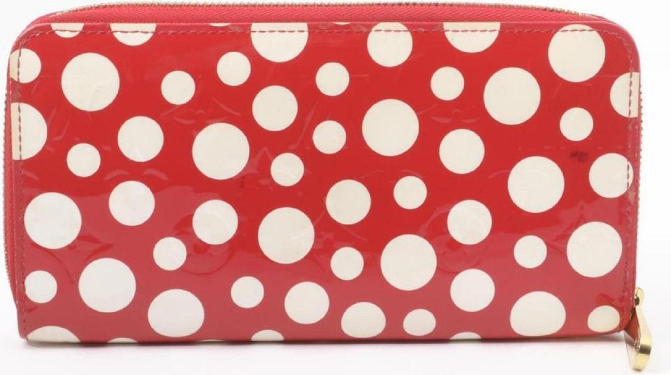 Louis Vuitton Red Monogram Vernis Kusama Infinity Dots Zippy Wallet 862156 In Good Condition In Dix hills, NY