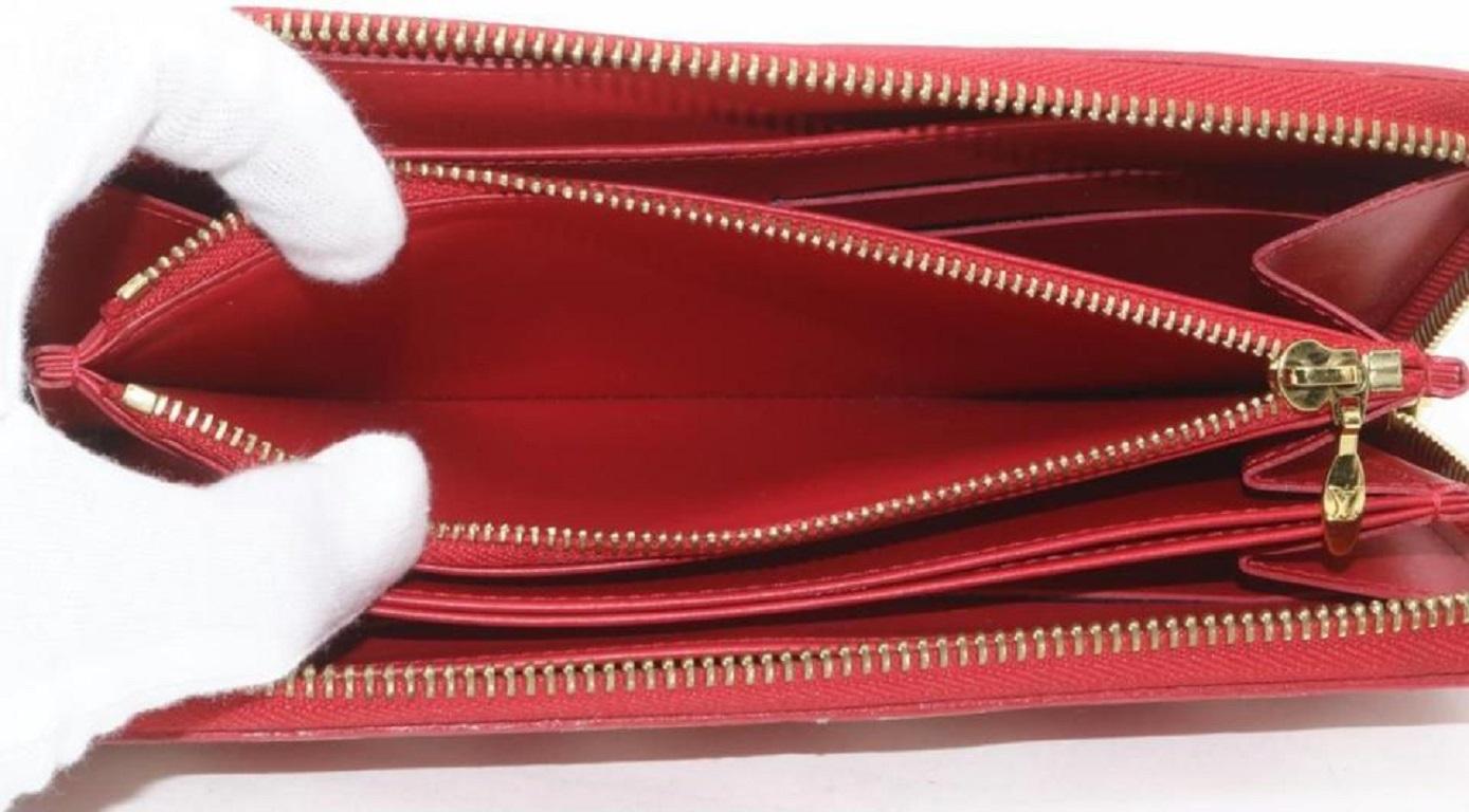 Louis Vuitton Red Monogram Vernis Kusama Infinity Dots Zippy Wallet 862156 2