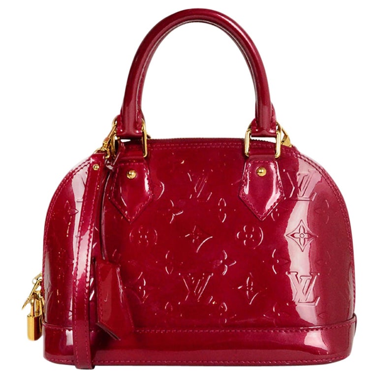 LOUIS VUITTON Red Monogram Vernis Leather Alma BB For Sale at 1stDibs   louis vuitton red bag, alma bb red vernis, louis vuitton alma bb vernis