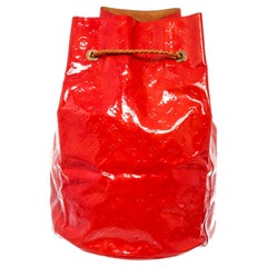 Louis Vuitton Red Monogram Vernis Leather Morton Drawstring Backpack