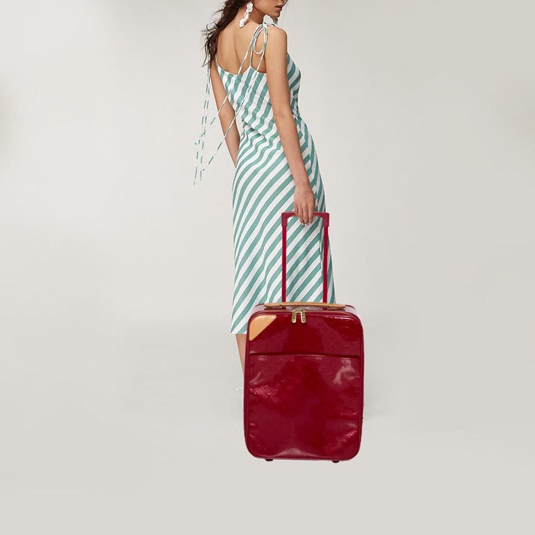 Louis Vuitton Red Monogram Vernis Pegase 45 Suitcase Bag Louis Vuitton