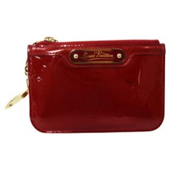 Louis Vuitton Rote Monogrammierte Vernis Pochette Rote Vernis Cles NM Schlüsselbeutel 862777