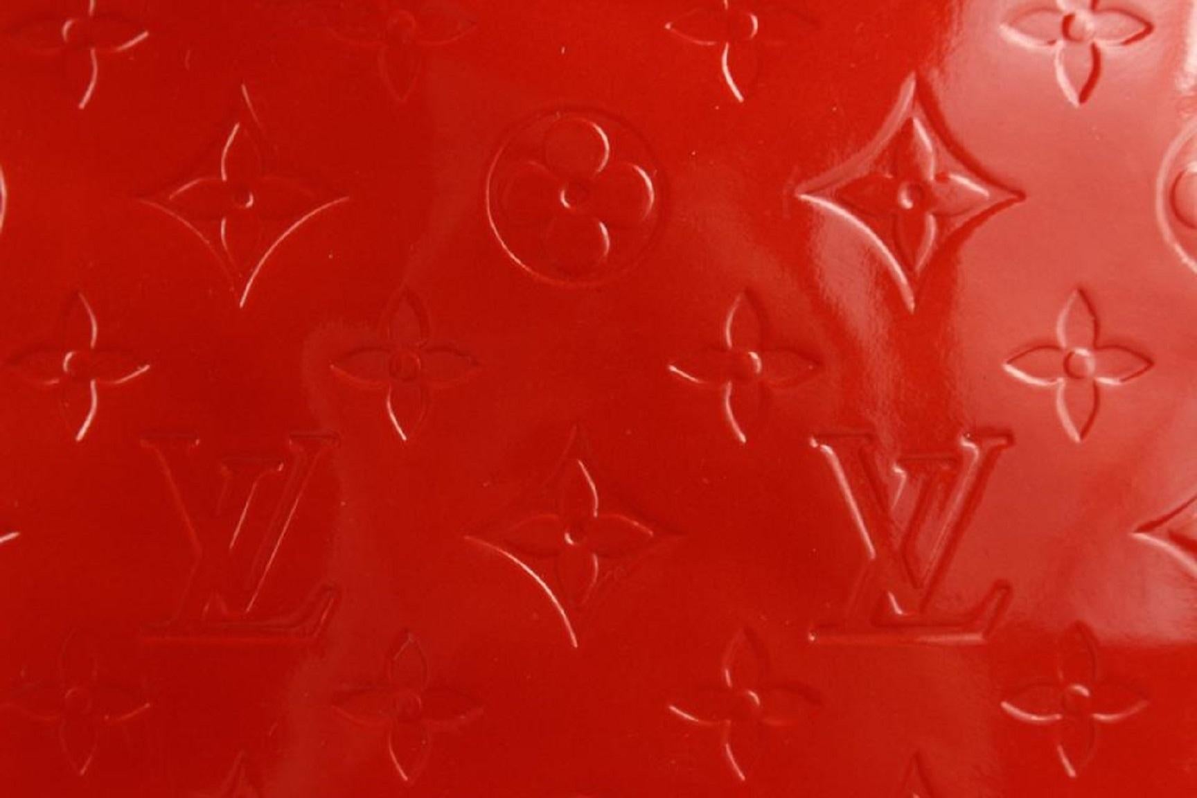 Louis Vuitton Red Monogram Vernis Reade MM Tote Bag 4LV106 4