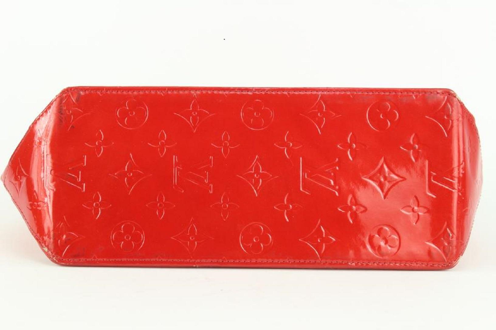 Louis Vuitton Red Monogram Vernis Reade MM Tote Bag 4LV106 2