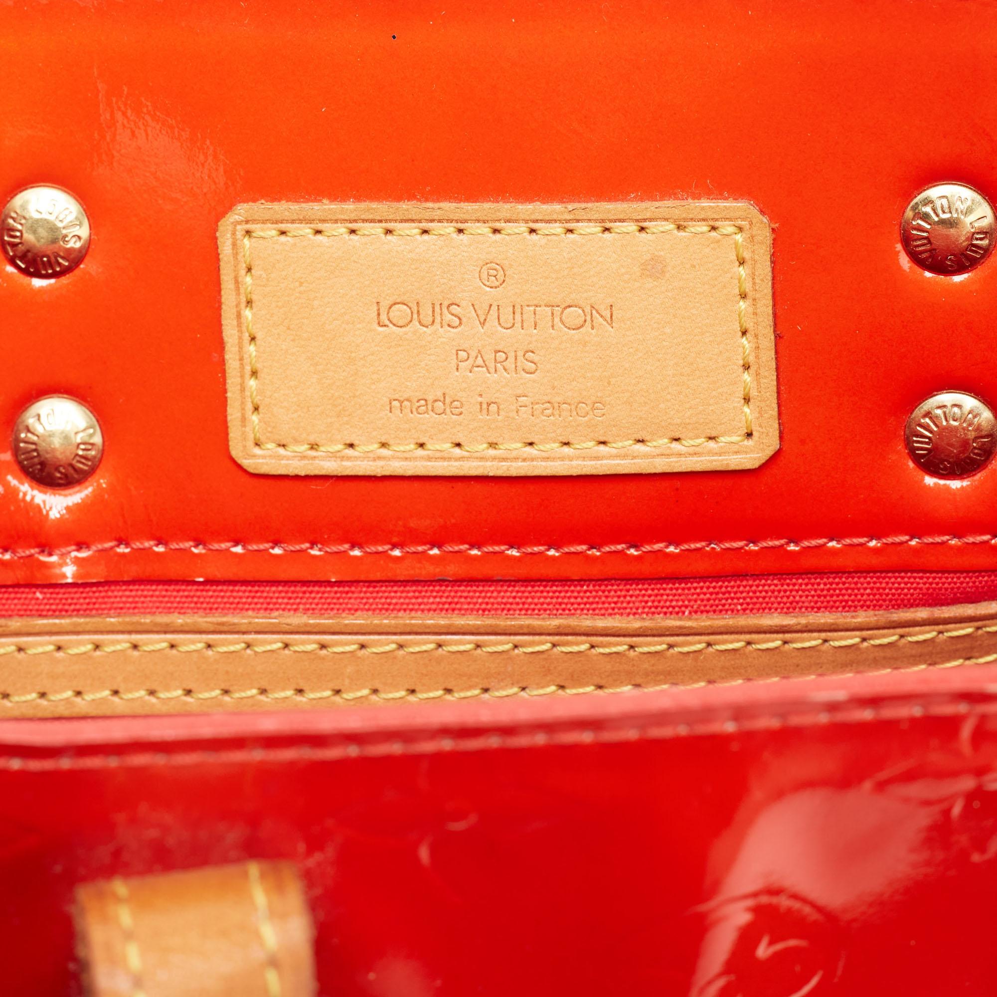 Louis Vuitton Red Monogram Vernis Reade PM Bag For Sale 11