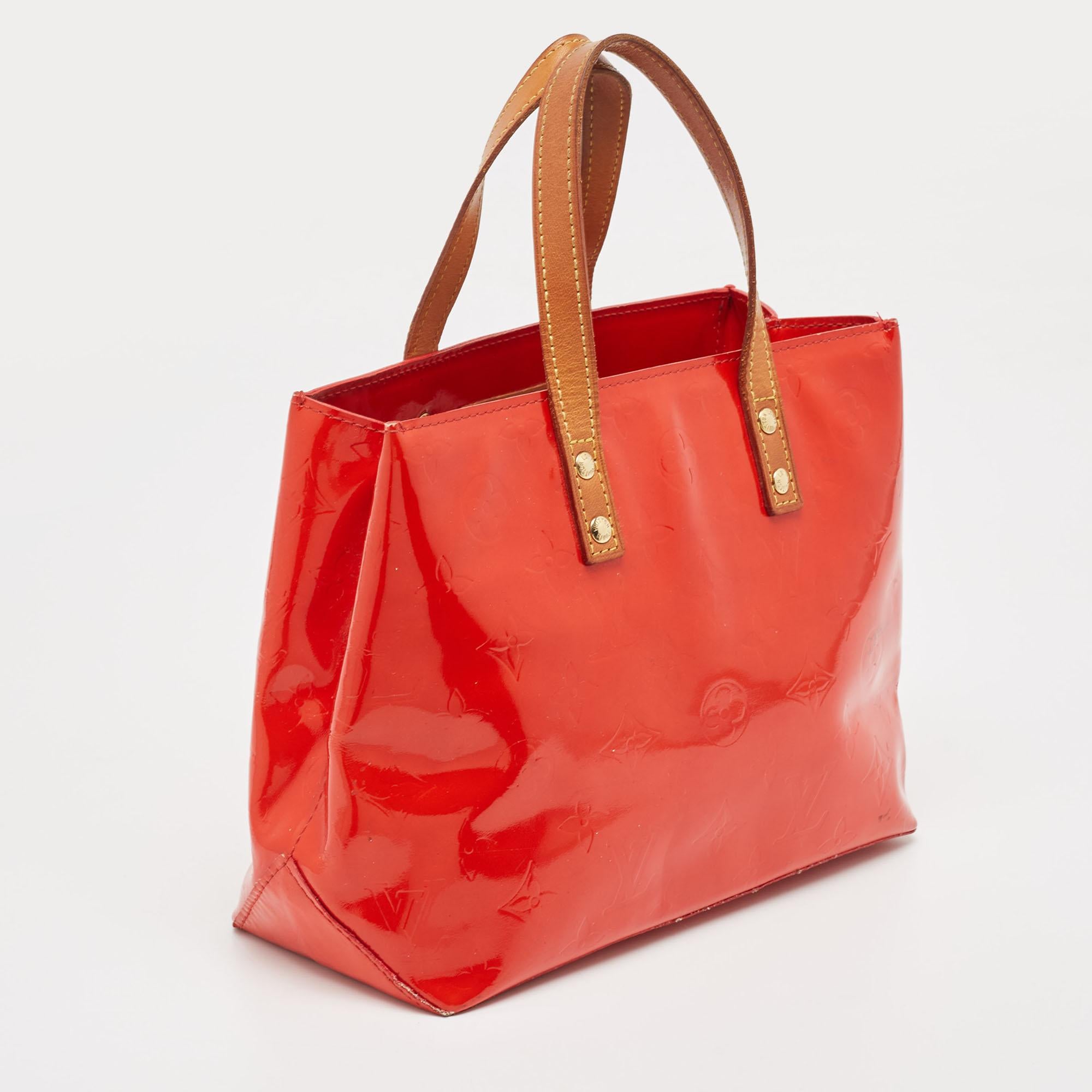 Louis Vuitton Red Monogram Vernis Reade PM Bag For Sale 1
