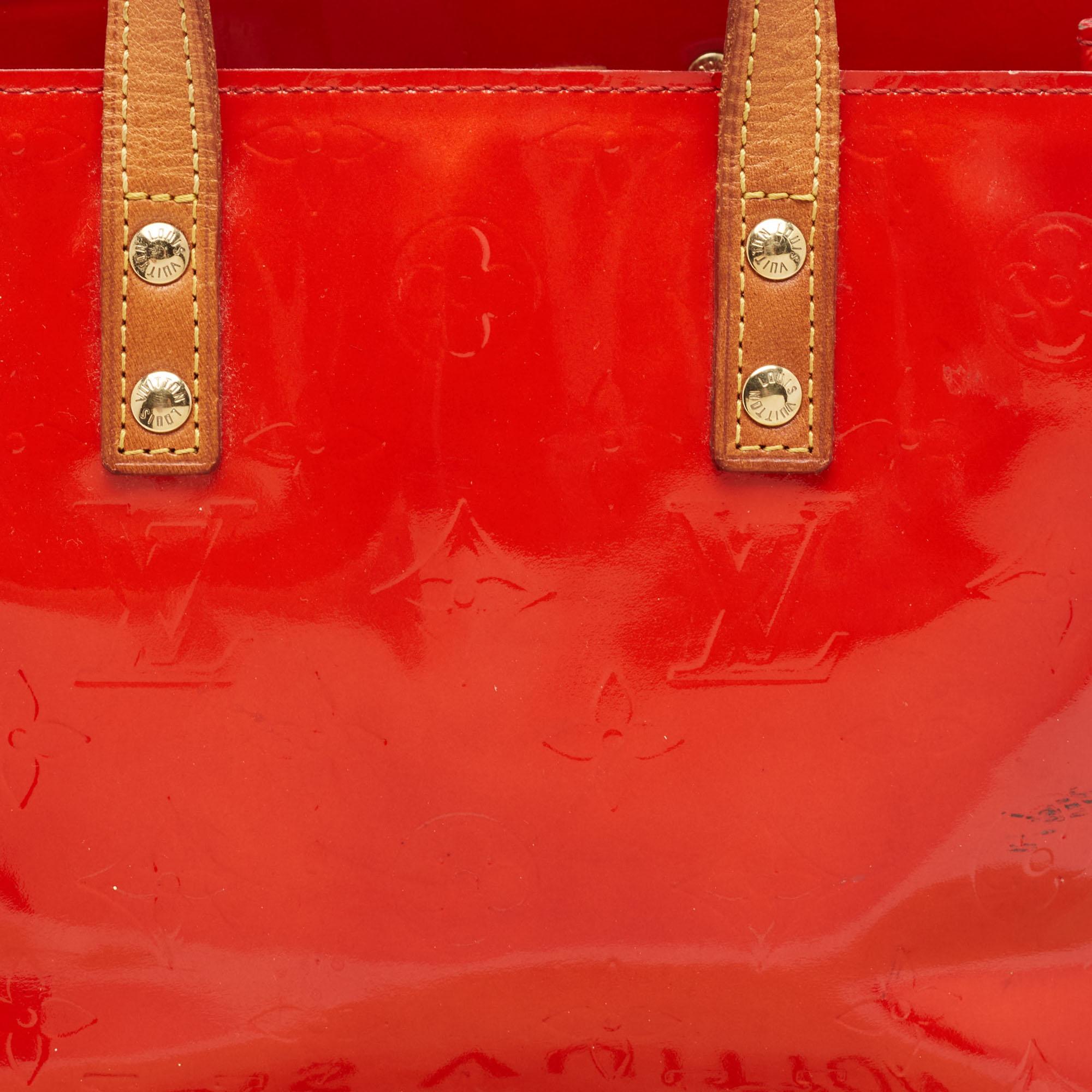 Louis Vuitton Red Monogram Vernis Reade PM Bag For Sale 4