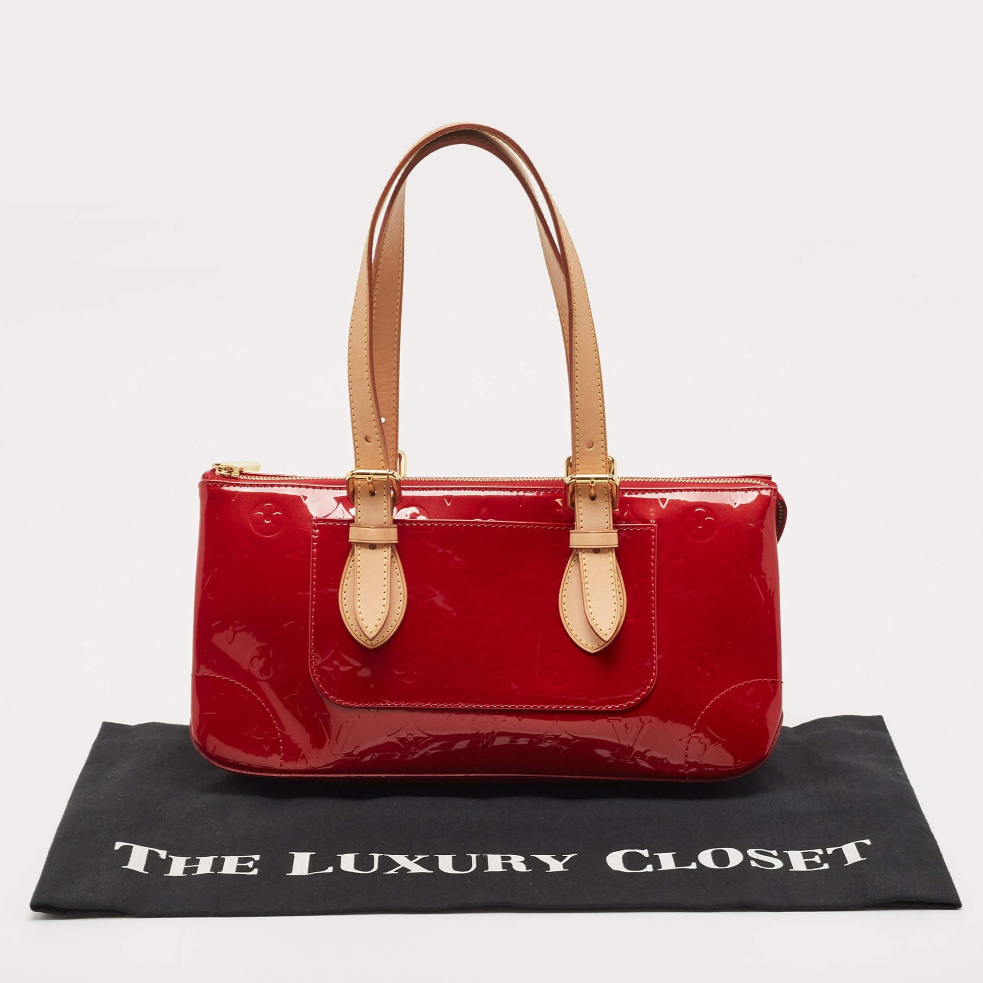 Louis Vuitton Red Monogram Vernis Rosewood Avenue Bag 7