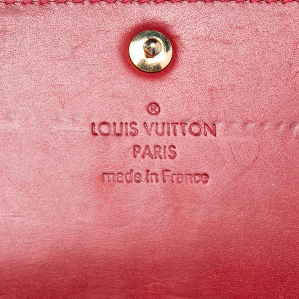 Women's Louis Vuitton Red Monogram Vernis Sarah Wallet