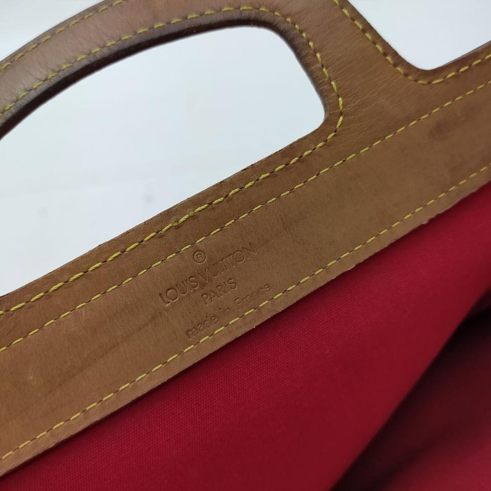 Louis Vuitton Red Monogram Vernis Stanton Sac Plat Tote Bag 863281 In Fair Condition In Dix hills, NY