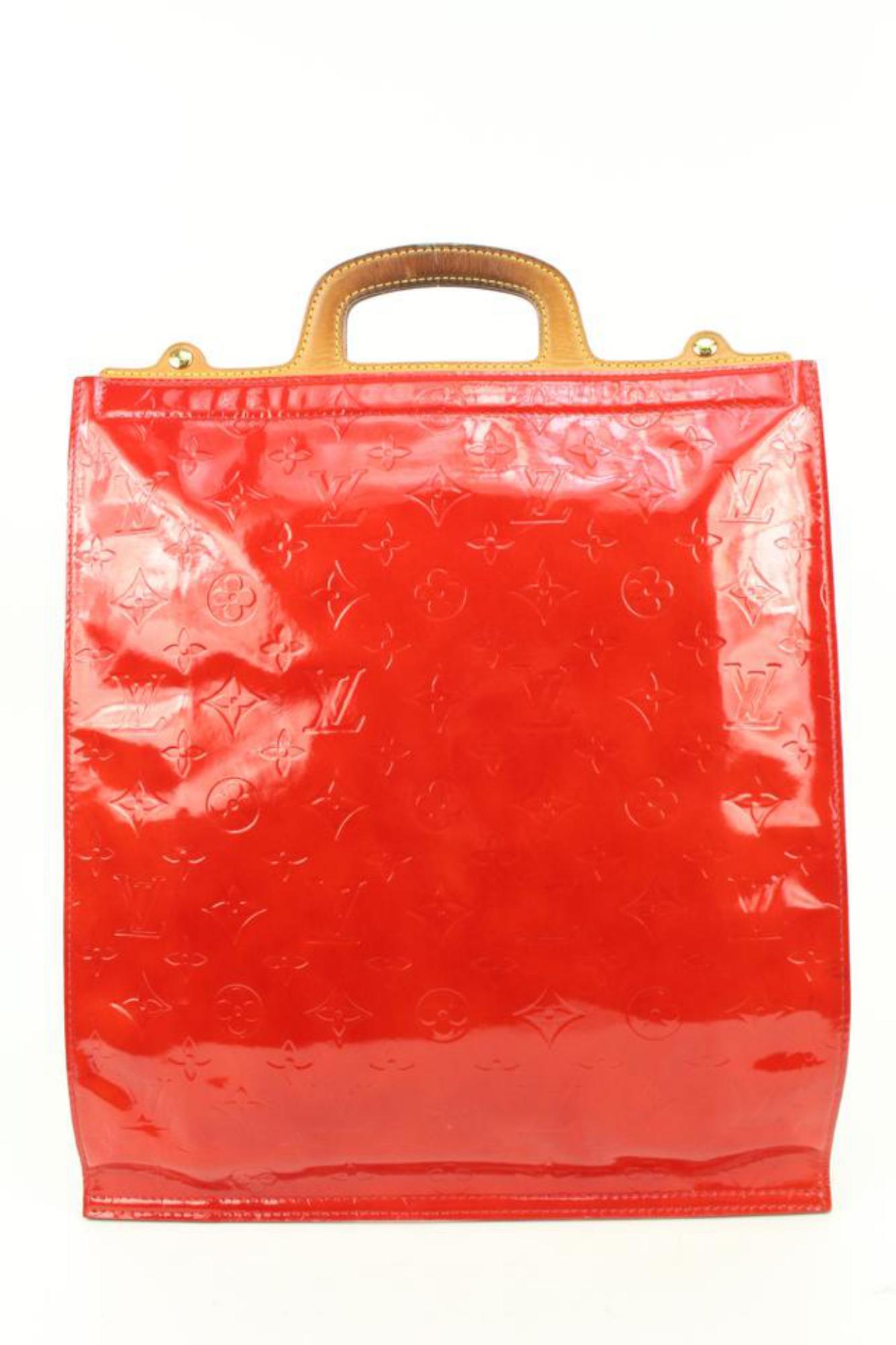 Women's Louis Vuitton Red Monogram Vernis Stanton Tote Bag Upcycle Ready 329slk3 For Sale