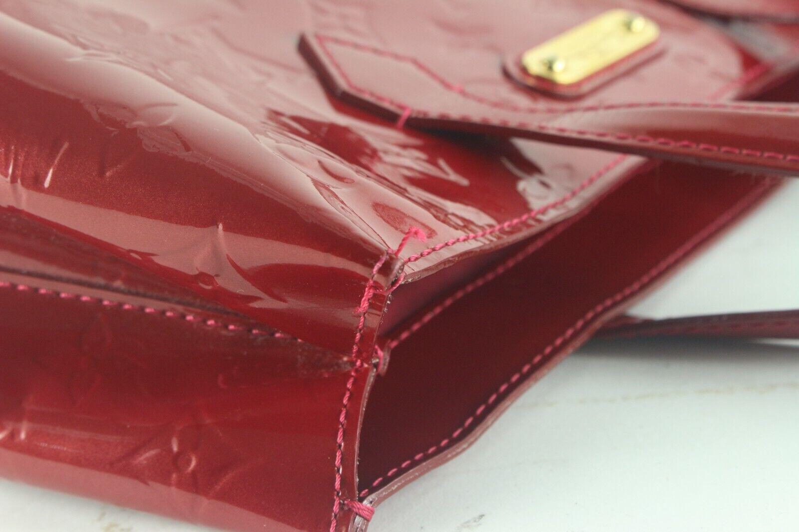 Louis Vuitton Red Monogram Vernis Wilshire PM Tote 9LVS926K For Sale 2