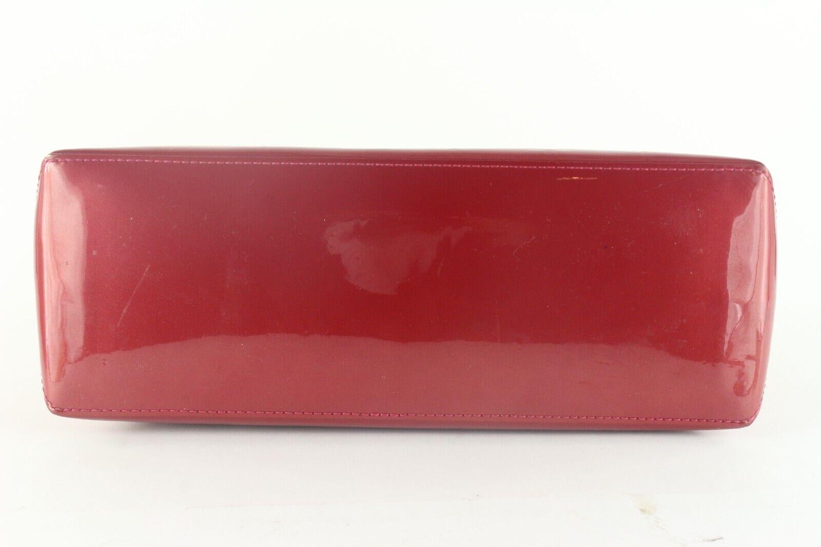 Louis Vuitton Red Monogram Vernis Wilshire PM Tote 9LVS926K For Sale 3