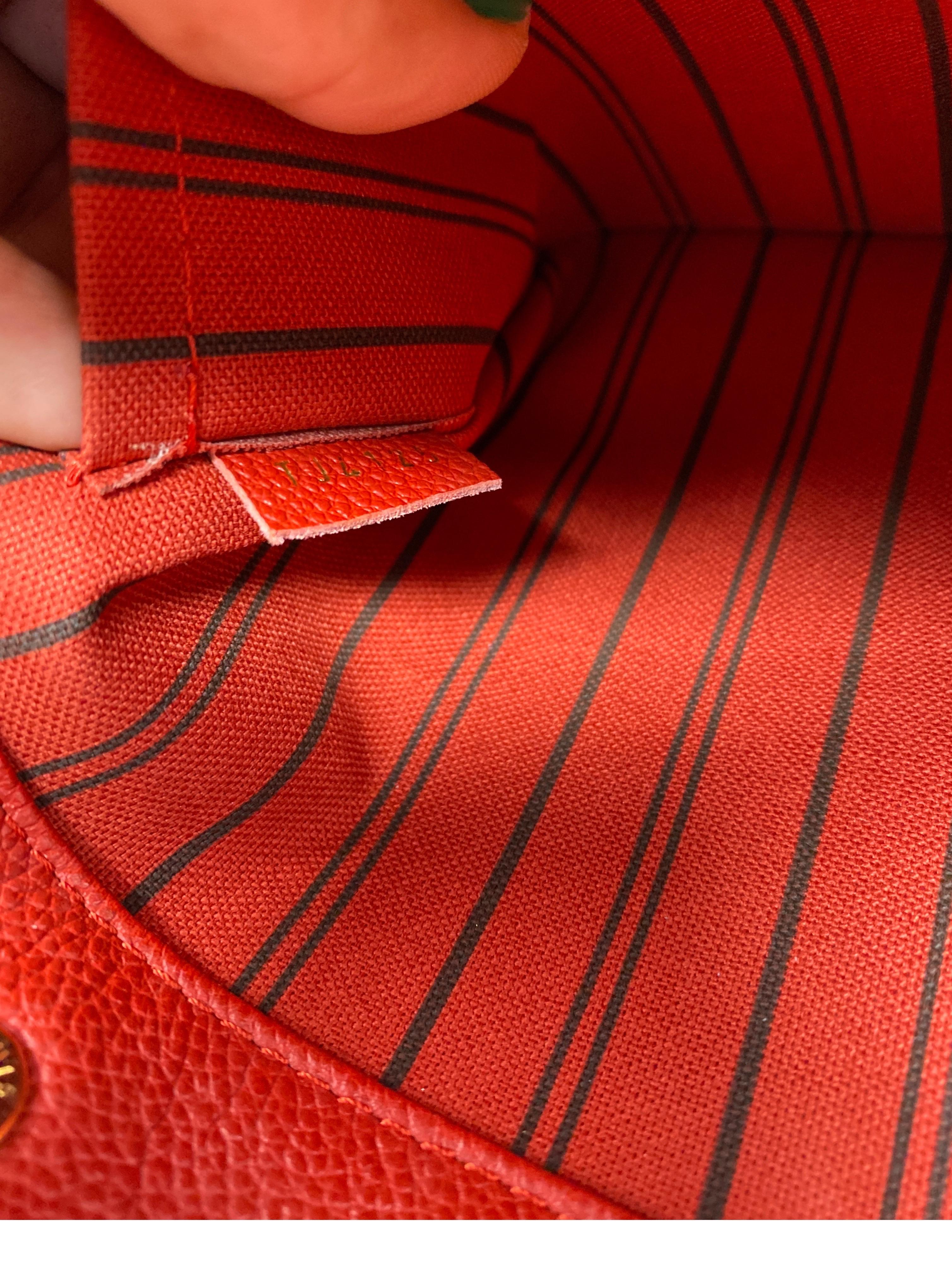 Louis Vuitton Red Montaigne MM Bag 7