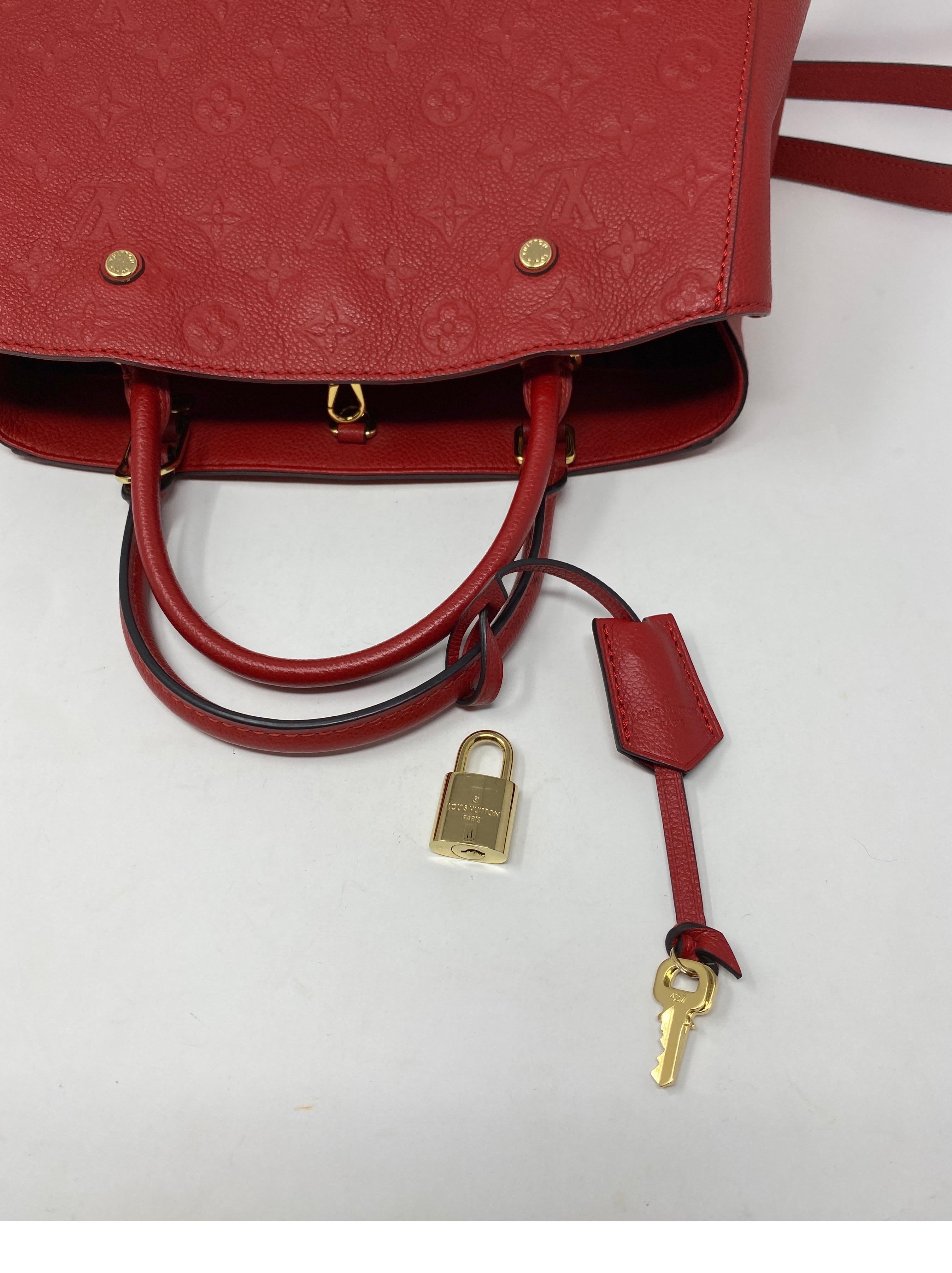 Louis Vuitton Red Montaigne MM Bag 8