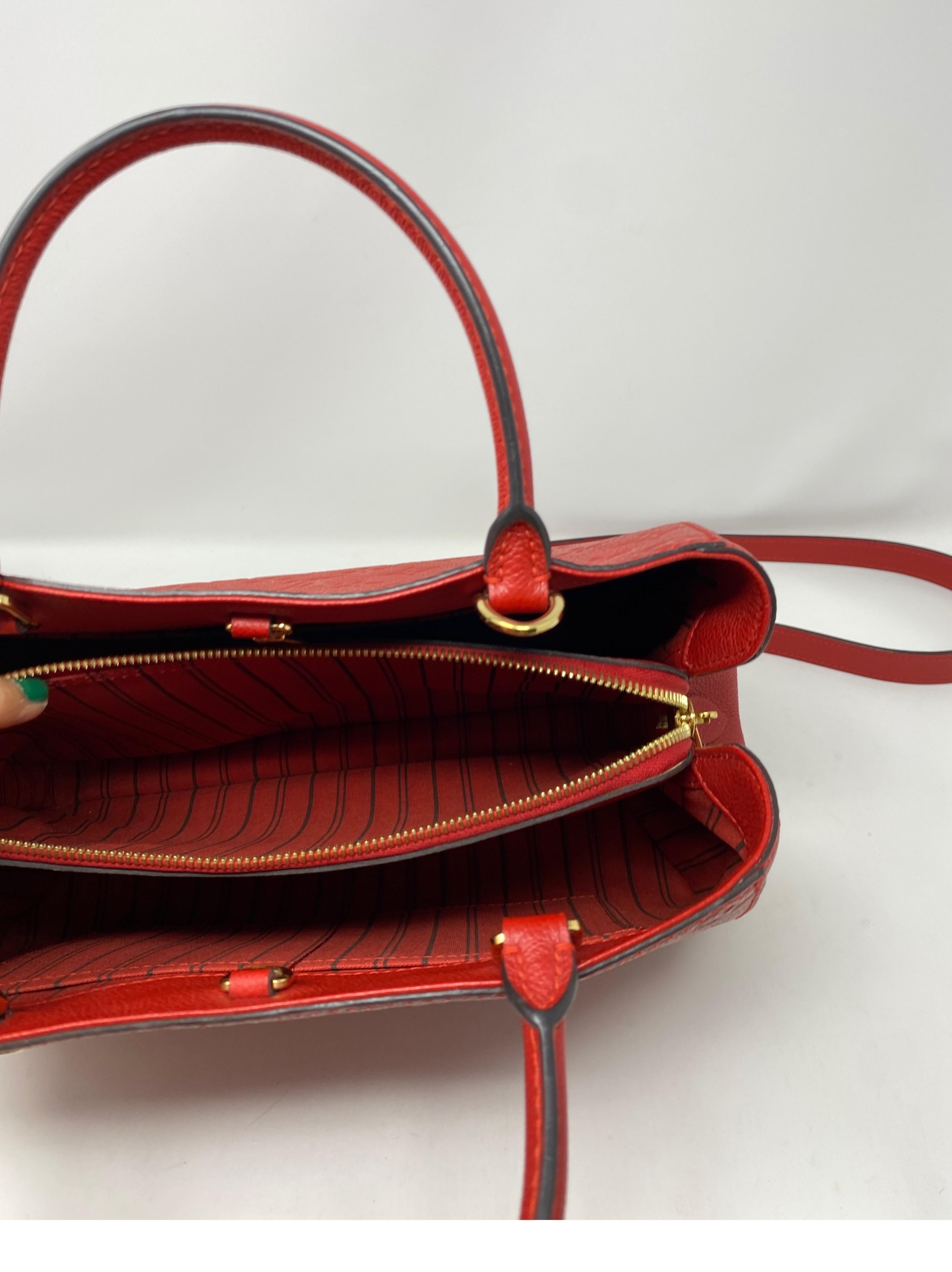 Louis Vuitton Red Montaigne MM Bag 9
