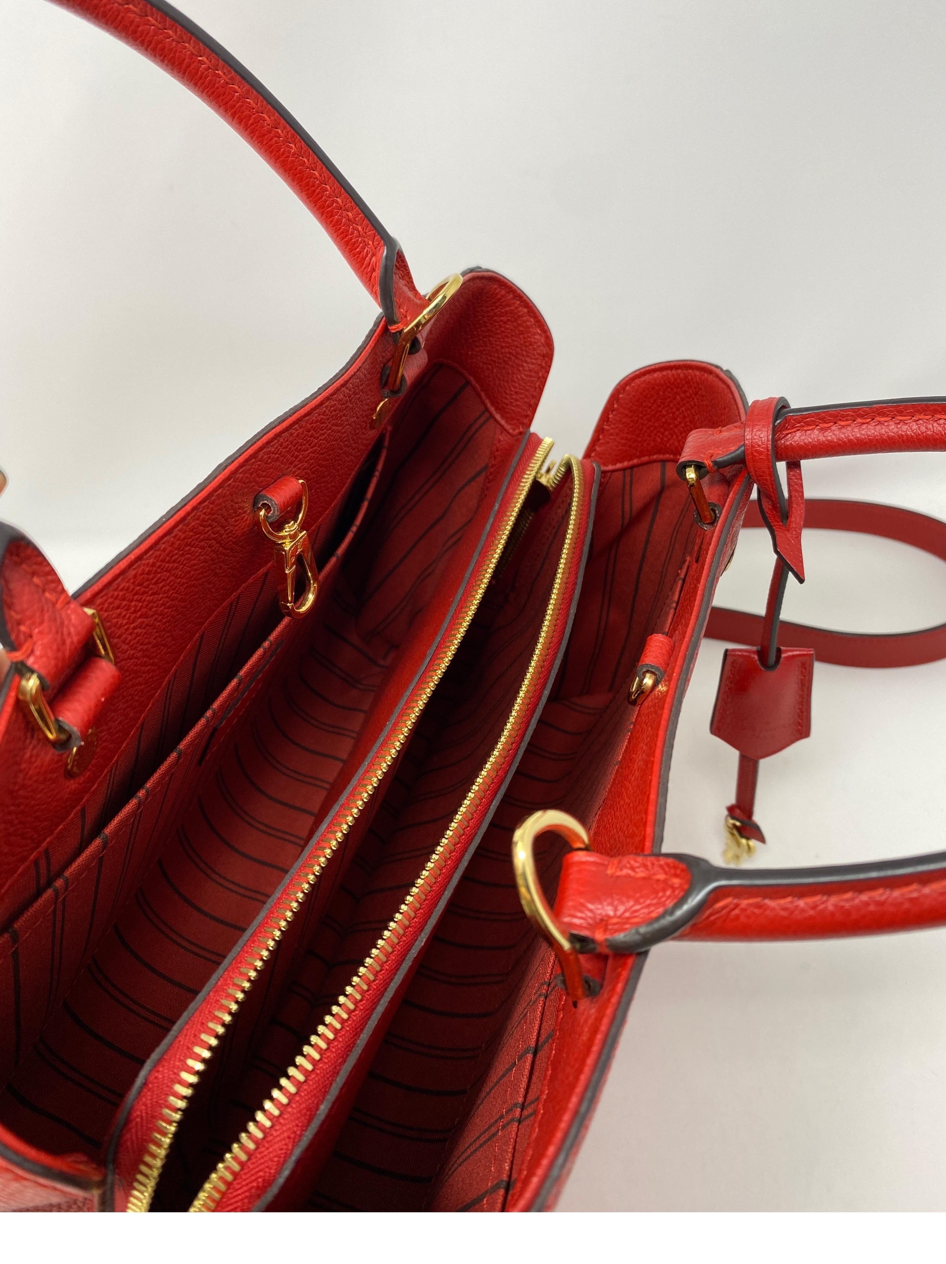 Louis Vuitton Red Montaigne MM Bag 10