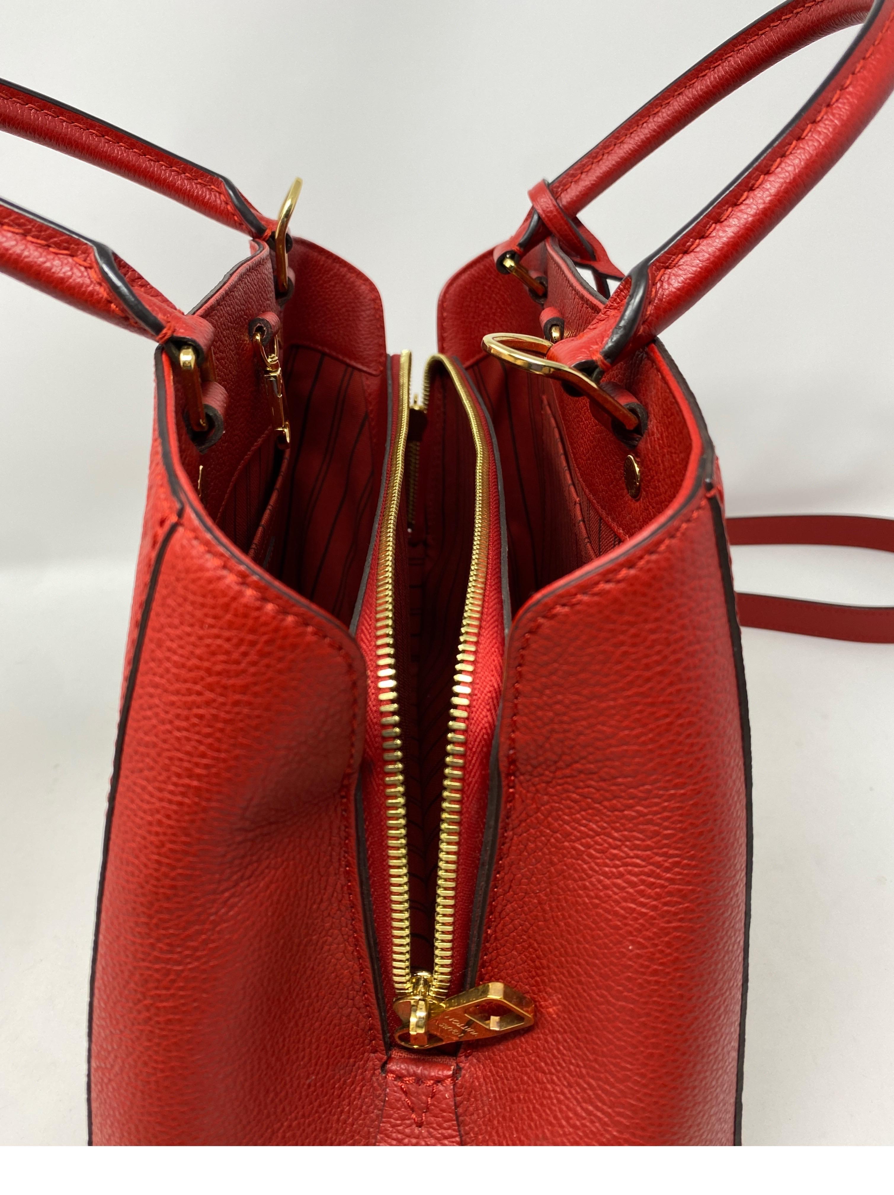 Louis Vuitton Red Montaigne MM Bag 12