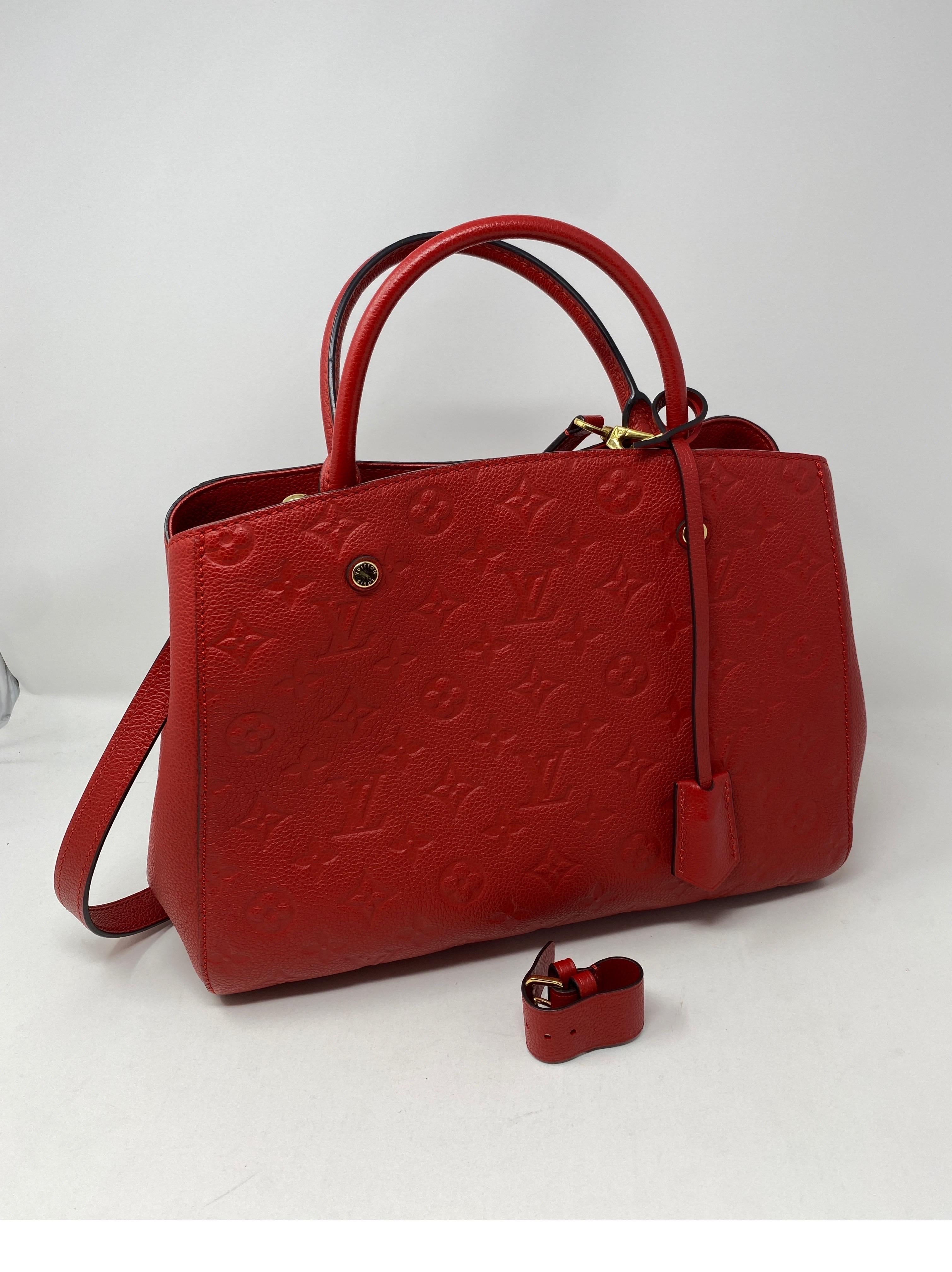 Louis Vuitton Red Montaigne MM Bag 1