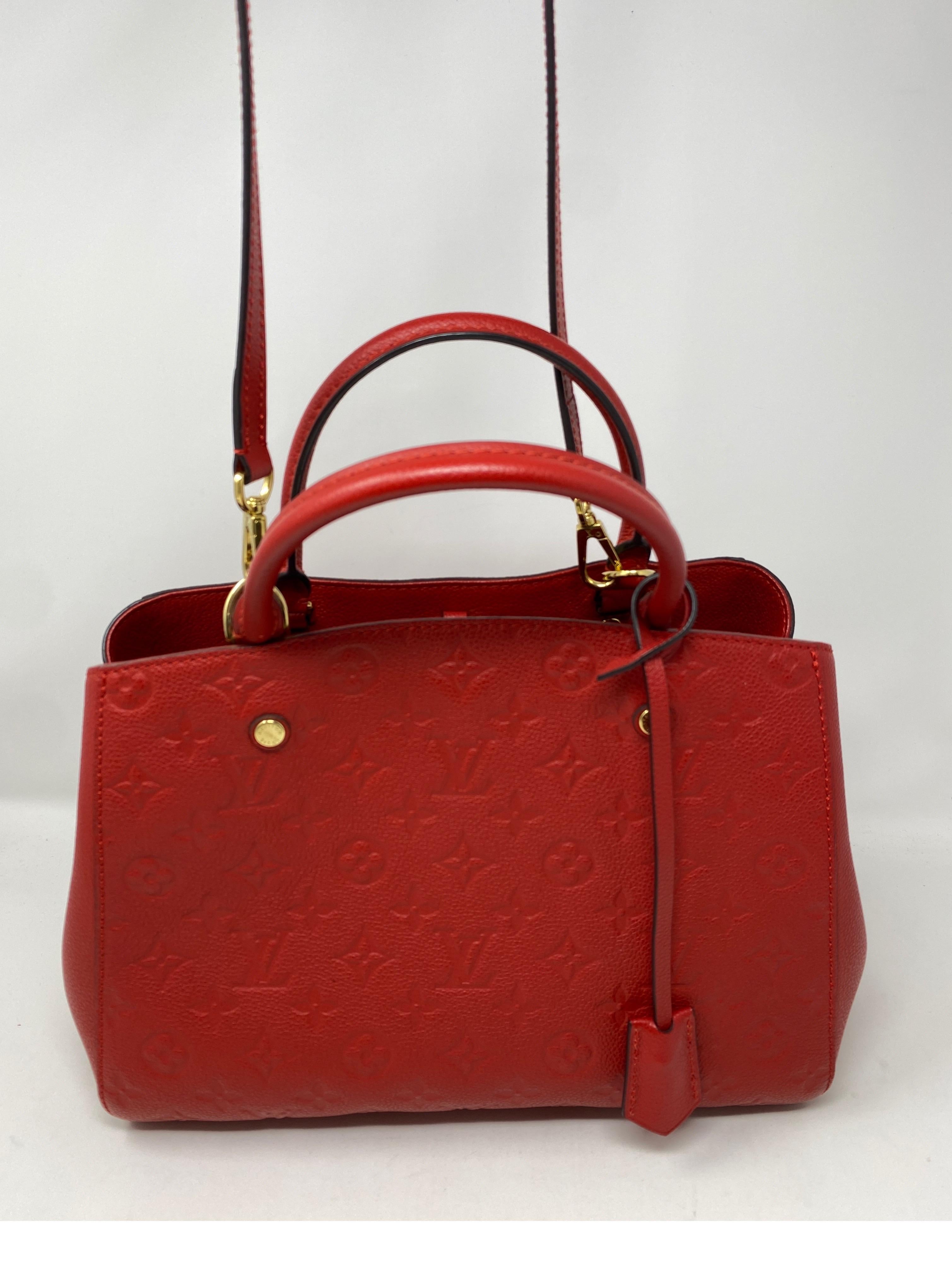 Louis Vuitton Red Montaigne MM Bag 2
