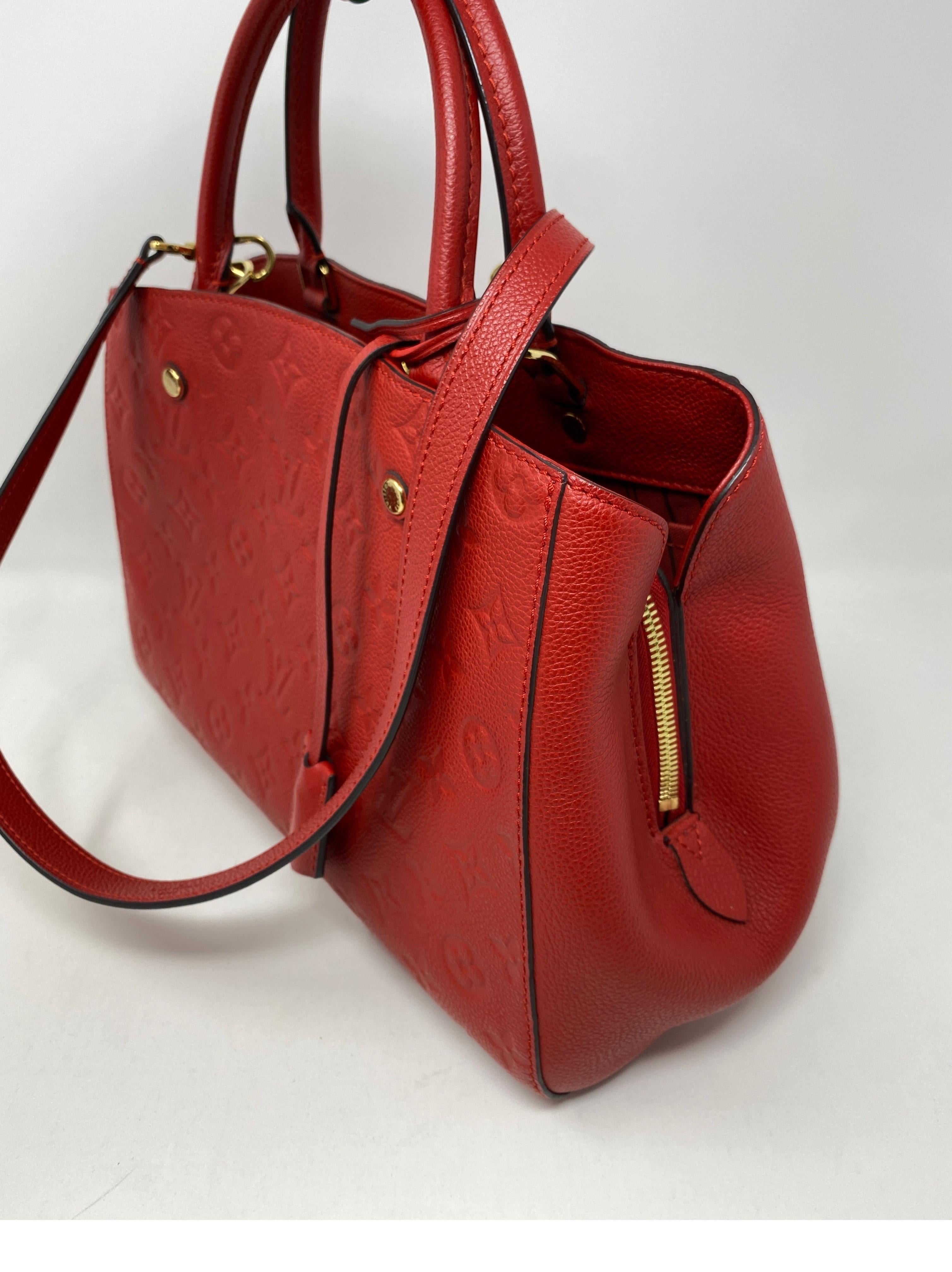 Louis Vuitton Red Montaigne MM Bag 4