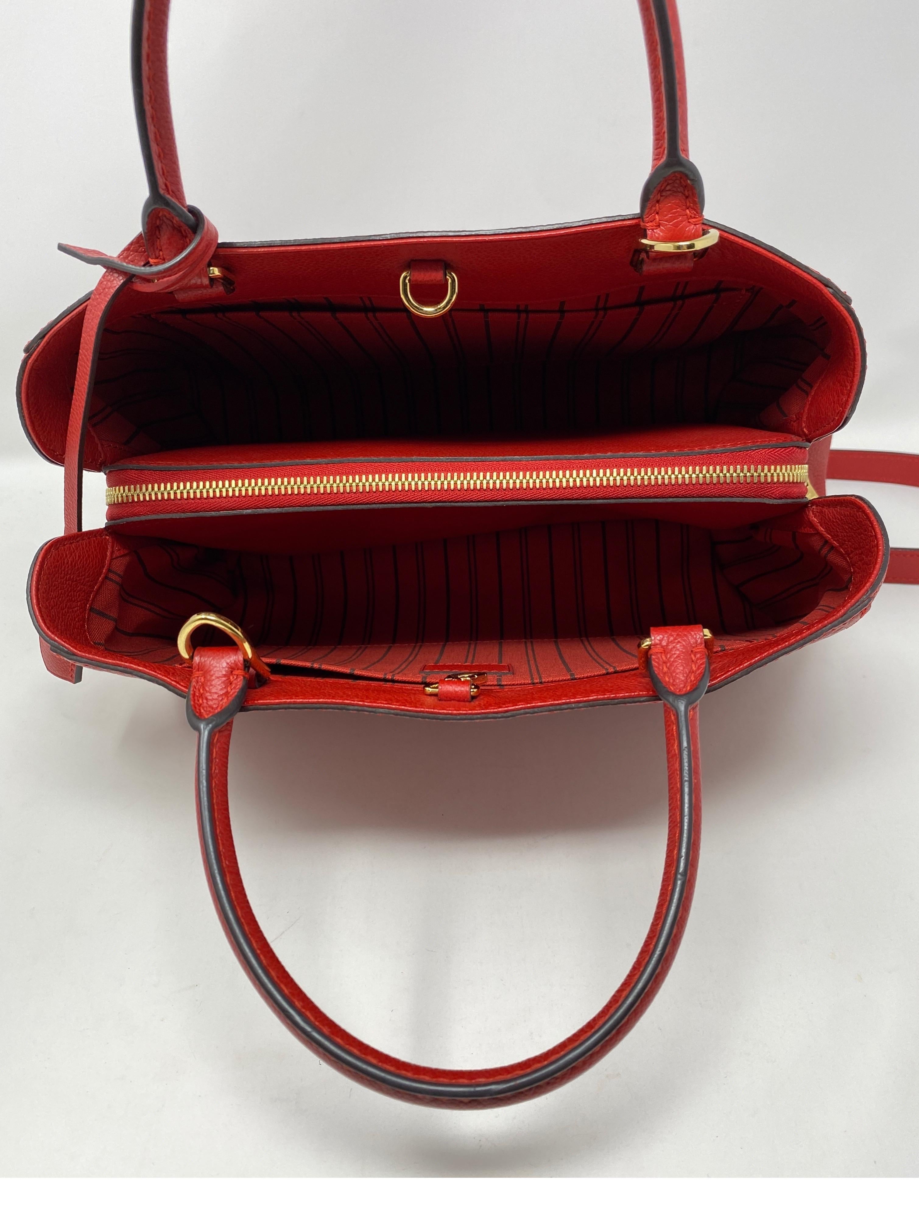 Louis Vuitton Red Montaigne MM Bag 5