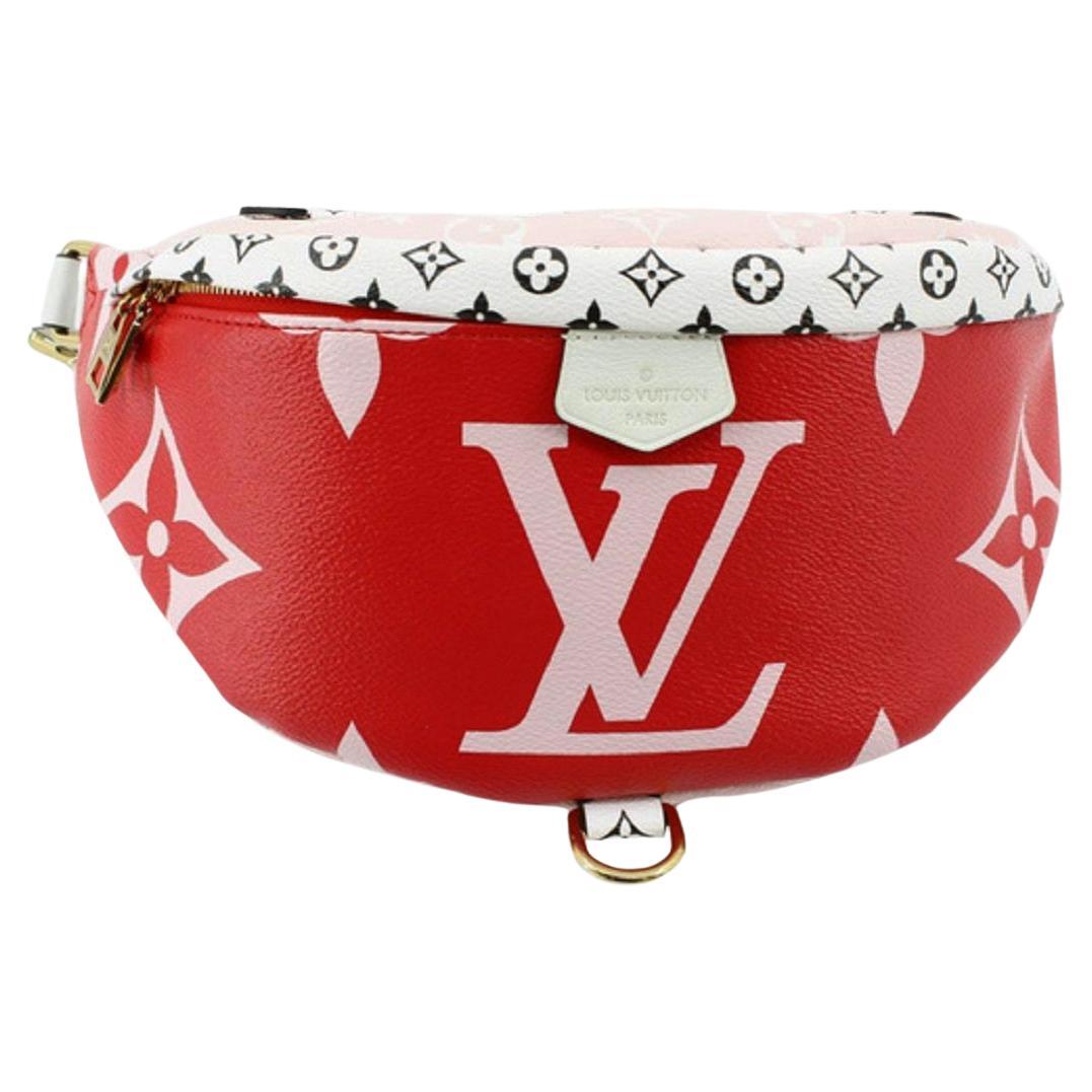 Louis Vuitton Red Multicolor Giant Monogram Canvas Leather Limited Bum Bag