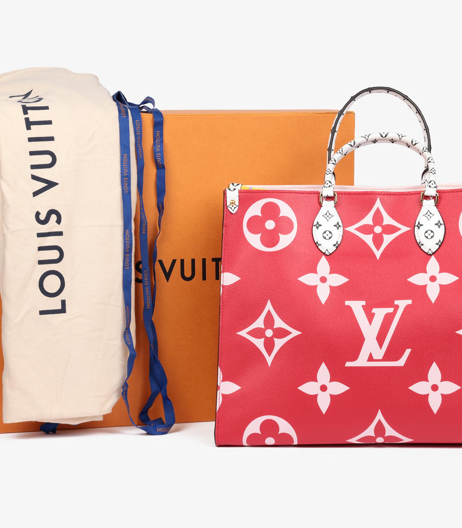 Louis Vuitton Red & Multicolour Giant Monogram Coated Canvas Onthego GM For Sale 7