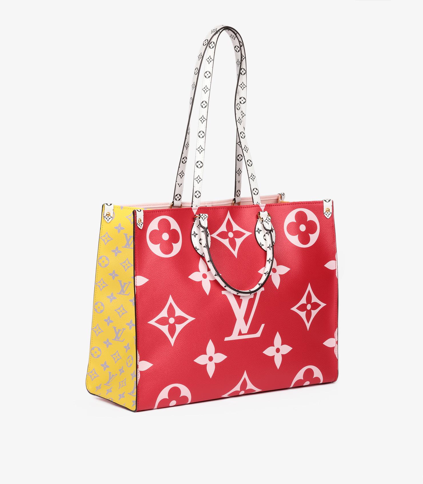 Louis Vuitton Red & Multicolour Giant Monogram Coated Canvas Onthego GM In New Condition In Bishop's Stortford, Hertfordshire