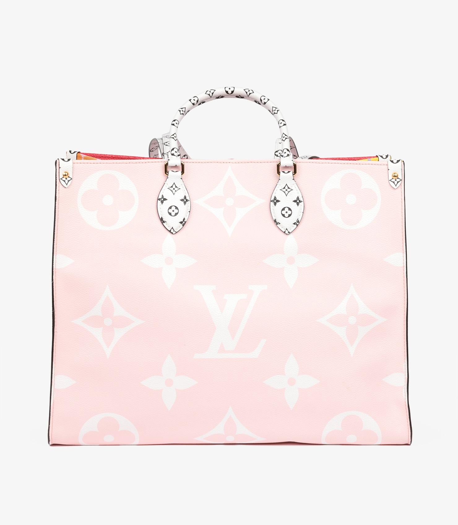 Louis Vuitton Red & Multicolour Giant Monogram Coated Canvas Onthego GM For Sale 2