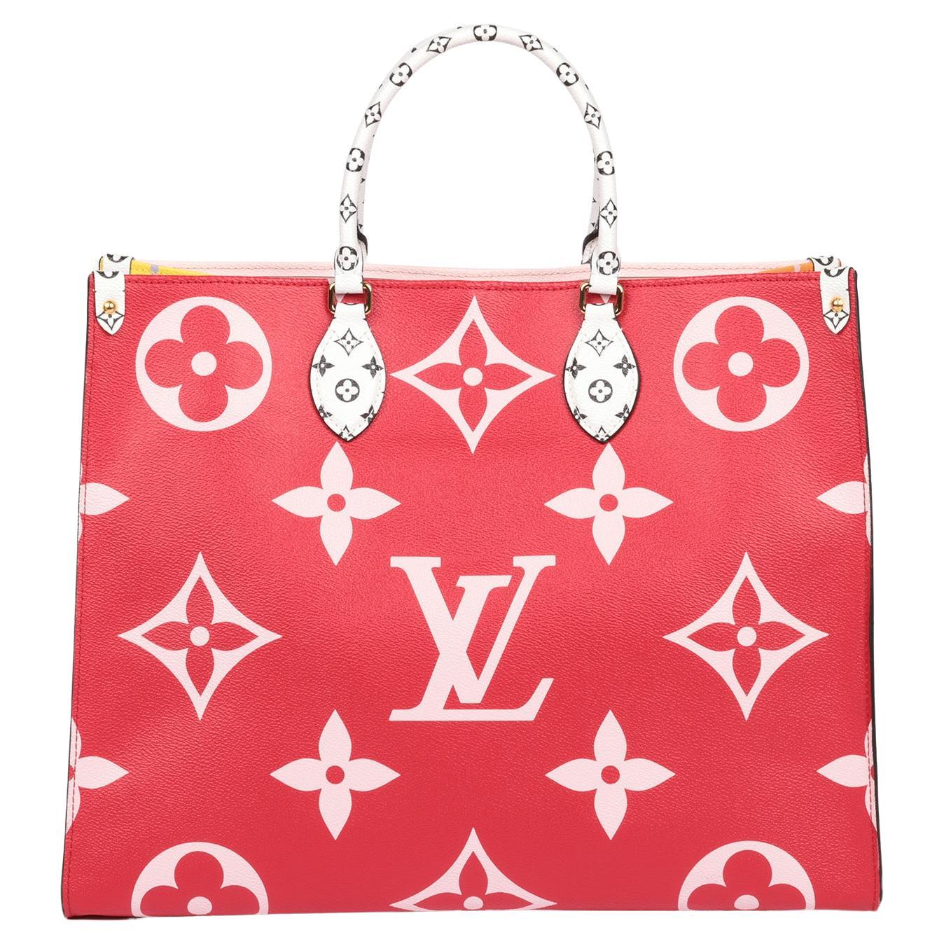 Louis Vuitton Red And Multicolour Giant Monogram Coated Canvas Onthego 